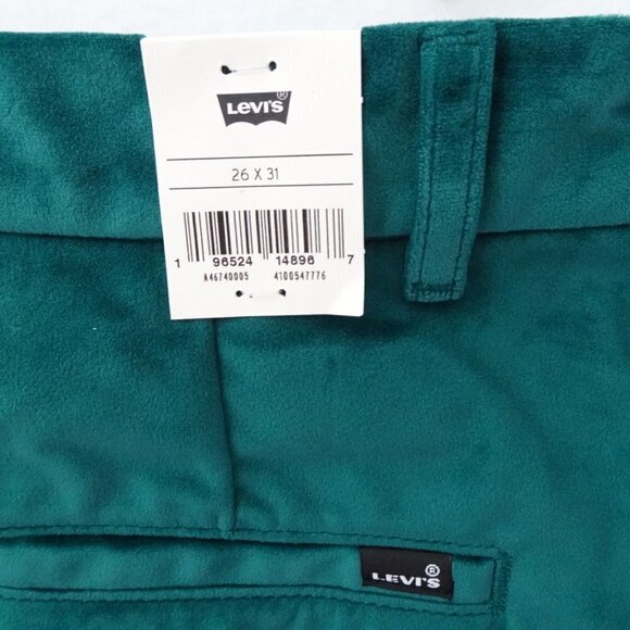Levi's Baggy Trousers Women's Size 26x31 Green Velvet Wide Leg Loose Fit - Picture 6 of 11